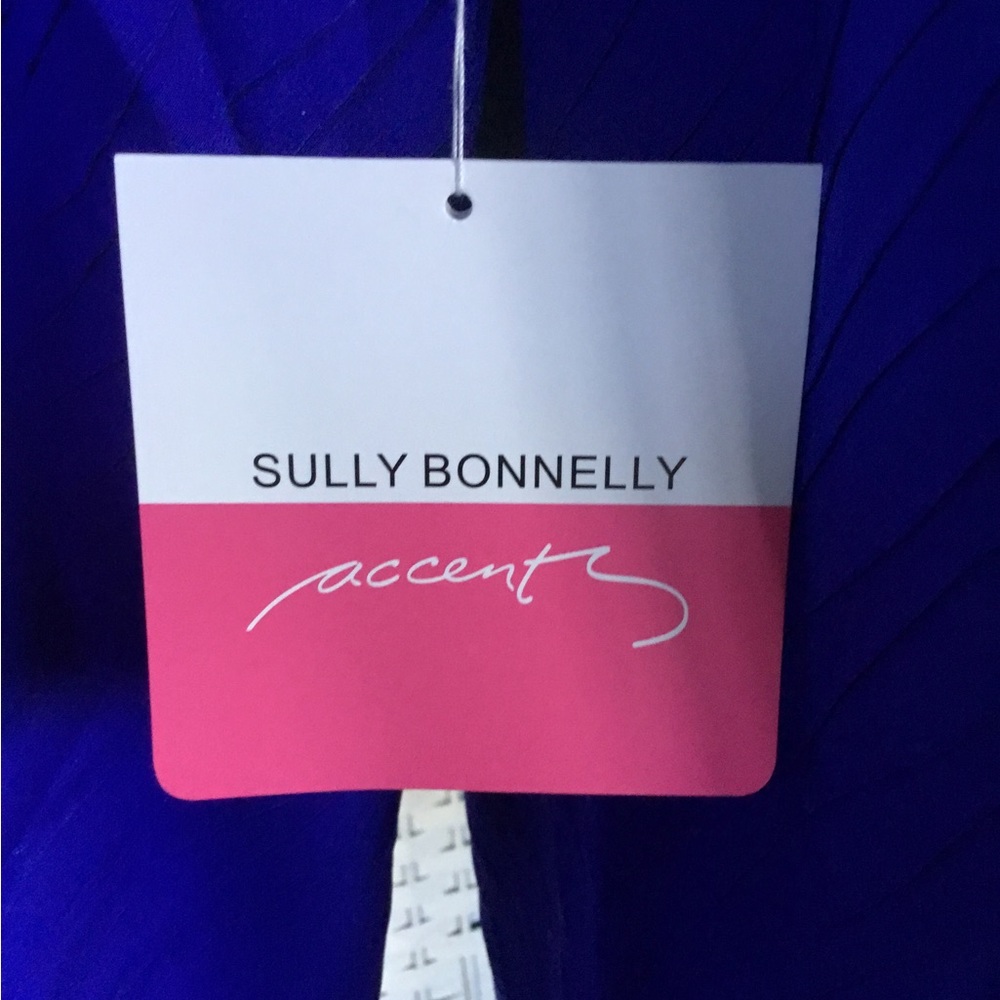 Vtg Sully Bonnelly Blue & Black Silk Dress Jacket Vintage Blazer 18 W 18W New - Picture 13 of 14